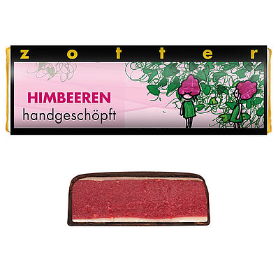 Himbeeren • handgeschöpfte Schoko-Mini