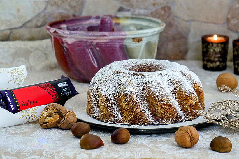 Nougat-Maronikuchen mit Zotter Choco Nougat "Walnuss"