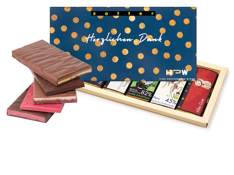 Geschenkset mit 5 Schokoladen