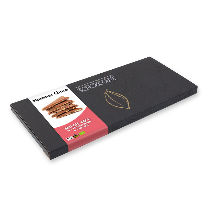 Milk Choco 40% with Pumpkin Seeds and Apricots