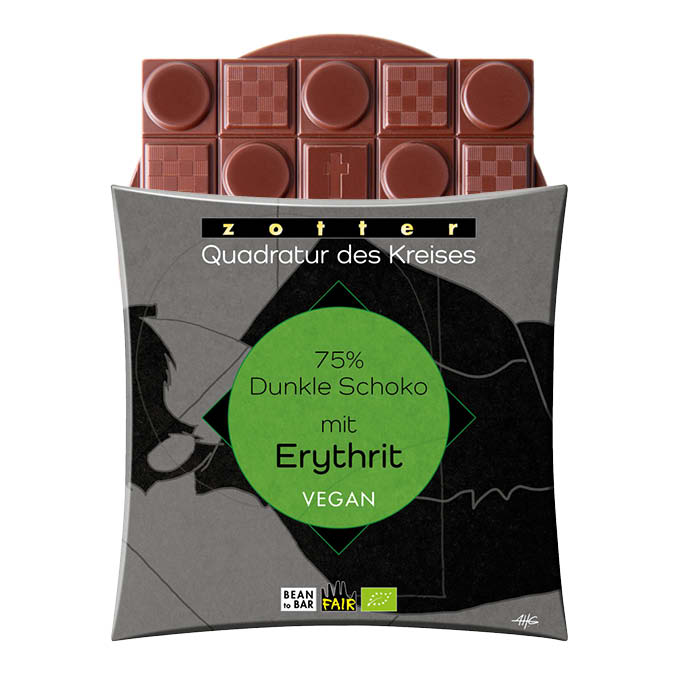 75% Dunkle Schoko mit Erythrit